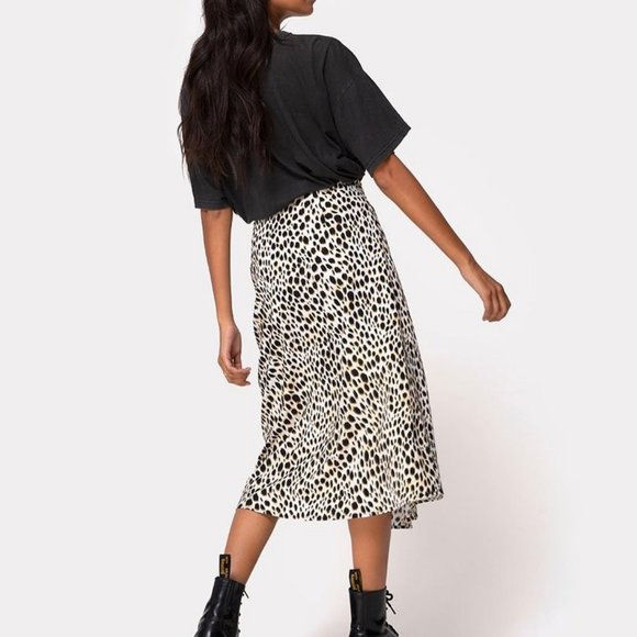 Leopard slit hip wrap skirt S M L XL - Picture 2 of 5